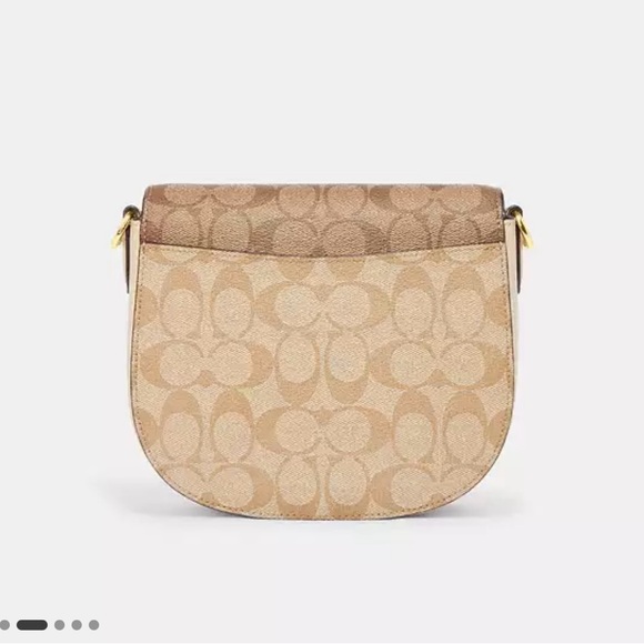 Coach Morgan Saddle Bag In Blocked Signature Canvas - Picture 3 of 8